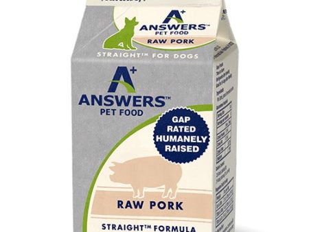 Answers - Straight Pork - Frozen Raw Dog Food - Various Sizes (Local Delivery Only) For Cheap