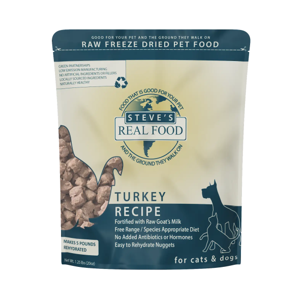 Steve s Real Food - Turkey Nuggets - Freeze-Dried Cat Food - 1.25 lb Online Hot Sale