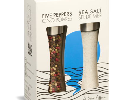 FIVE PEPPERS & SEA SALT GRINDER SET Sale