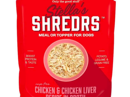 Stella & Chewy s - Shredrs Chicken & Chicken Liver in Broth - Wet Dog Food - 2.8oz Supply