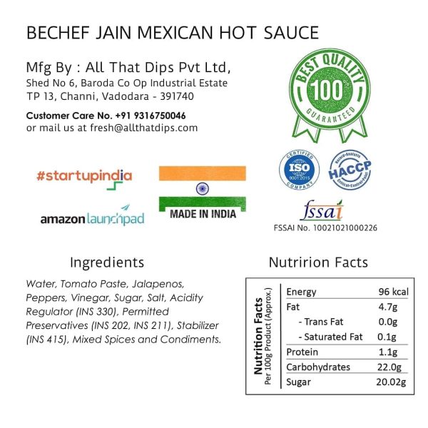 Jain Mexican Hot Sauce Hot on Sale