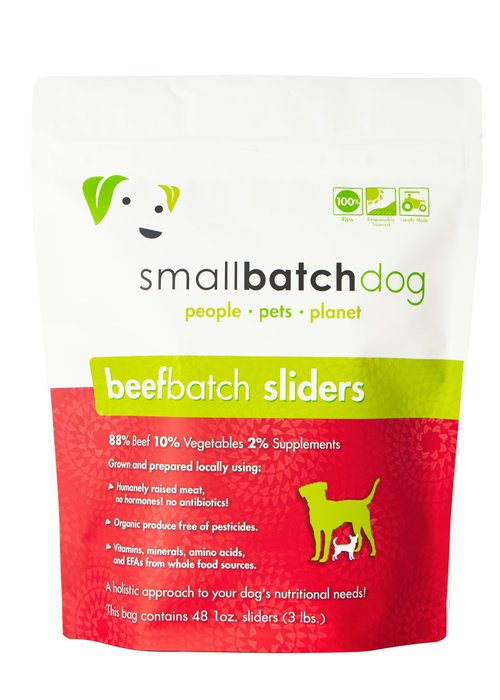 Small Batch - Frozen Beef Batch Sliders - Raw Dog Food - 3 lb (Local Delivery Only) For Sale