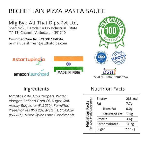 Jain Pizza Pasta Sauce : 1 KG : Bulk Pack : Horeca Online now