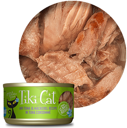 Tiki Cat - Papeekeo Luau Ahi Tuna & Mackerel in Tuna Consommé - Wet Cat Food - 2.8oz Online Sale