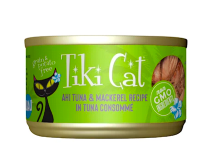 Tiki Cat - Papeekeo Luau Ahi Tuna & Mackerel in Tuna Consommé - Wet Cat Food - 2.8oz Online Sale