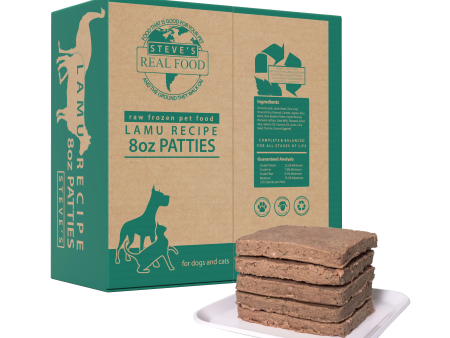 Steve s Real Food - Lamu Lamb Emu Patties - Raw Dog Food -  14 lb (PRE-ORDER-Local Delivery Only) For Sale