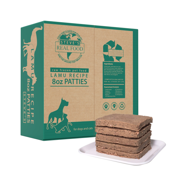 Steve s Real Food - Lamu Lamb Emu Patties - Raw Dog Food -  14 lb (PRE-ORDER-Local Delivery Only) For Sale