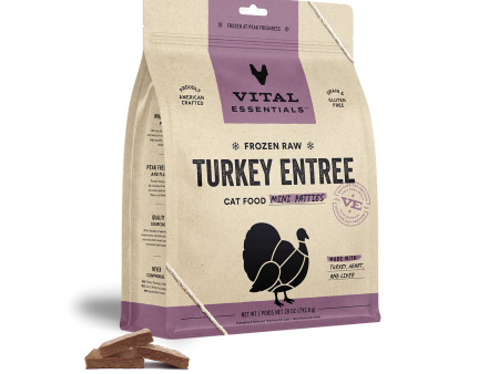 Vital Essentials - Turkey Entree Mini Patties - Raw Cat Food - 28 oz (Local Delivery Only) Online Hot Sale