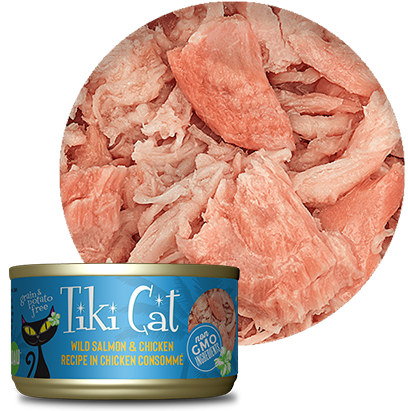 Tiki Cat - Napili Luau Wild Salmon & Chicken in Chicken Consommé - Wet Cat Food - 2.8oz Fashion