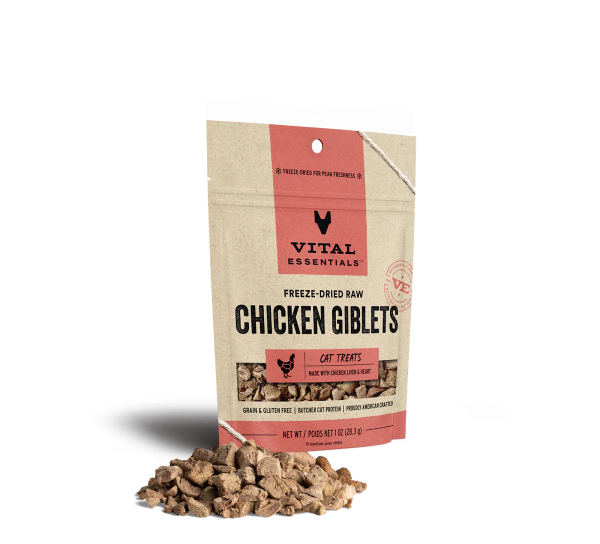 Vital Essentials - Freeze-Dried Chicken Giblets Cat Treat Supply