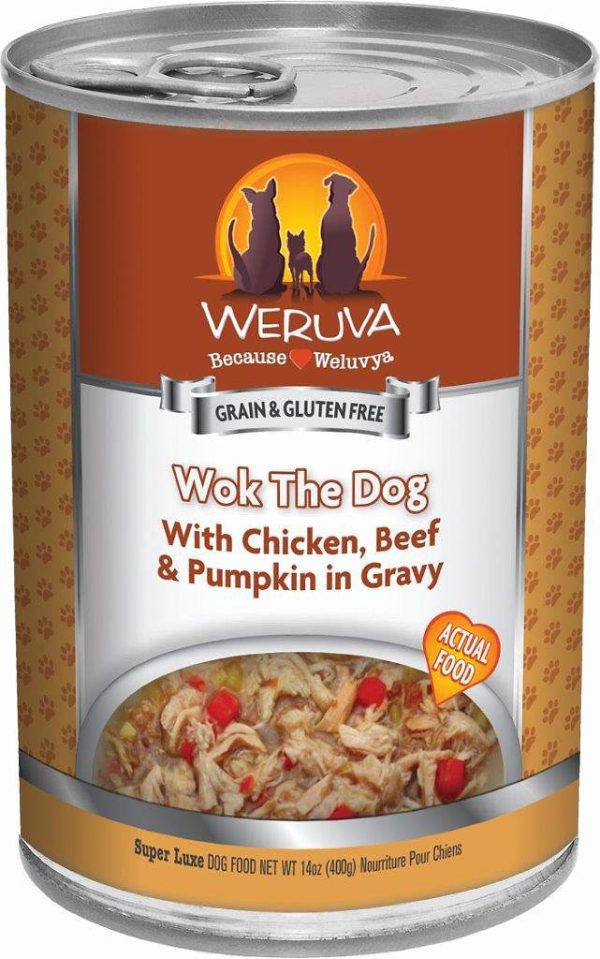 Weruva - Wok the Dog with Chicken, Beef, and Pumpkin in Gravy - Wet Dog Food - 14 oz Online