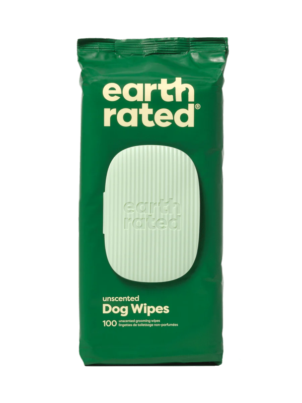 Earth Rated - Plant-Based Dog Grooming Wipes Unscented on Sale