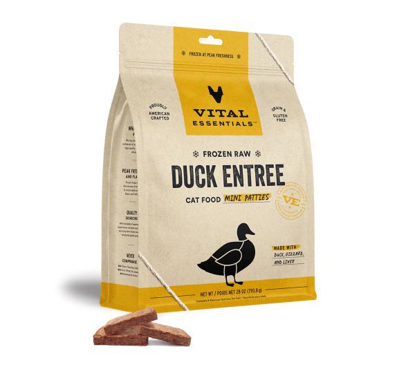 Vital Essentials - Duck Entree Mini Patties - Raw Cat Food - 28 oz (Local Delivery Only) Online Sale