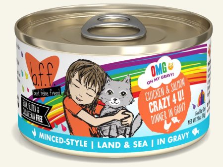 Weruva - B.F.F OMG! Crazy 4 U! Chicken & Salmon Dinner in Gravy - Wet Cat Food - 2.8 oz Online