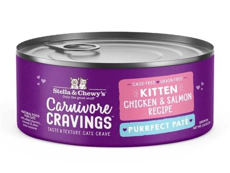 Stella & Chewy s - Carnivore Cravings Purrfect Paté Kitten Chicken & Salmon - Wet Cat Food - 2.8oz For Sale