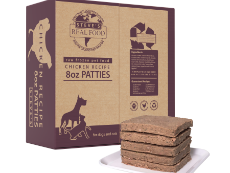 Steve s Real Food - Chicken Patties - Raw Dog Food - 14 lb (PRE-ORDER-Local Delivery Only) For Sale