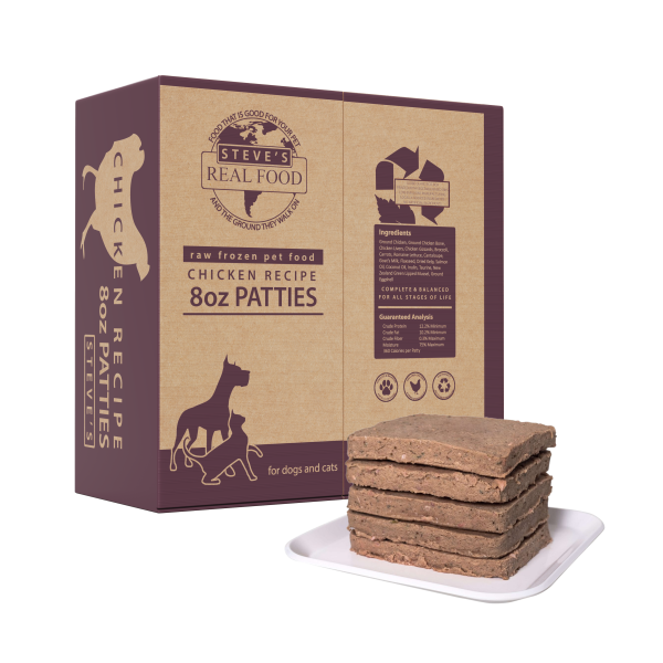 Steve s Real Food - Chicken Patties - Raw Dog Food - 14 lb (PRE-ORDER-Local Delivery Only) For Sale