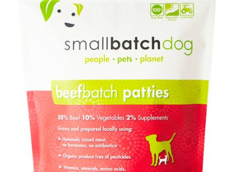 Small Batch - Frozen Beef Batch Patties - Raw Dog Food - 6 lb (Local Delivery Only) For Sale