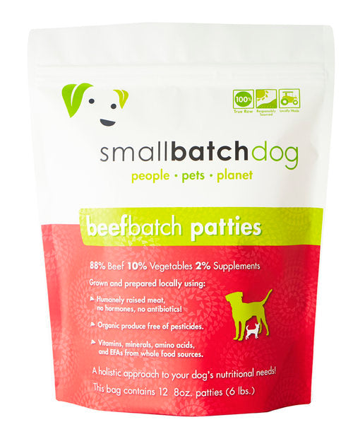 Small Batch - Frozen Beef Batch Patties - Raw Dog Food - 6 lb (Local Delivery Only) For Sale