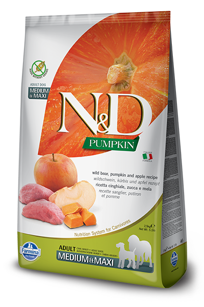 Farmina - N&D Pumpkin, Boar & Apple Adult Medium & Maxi - Dry Dog Food - Various Sizes on Sale