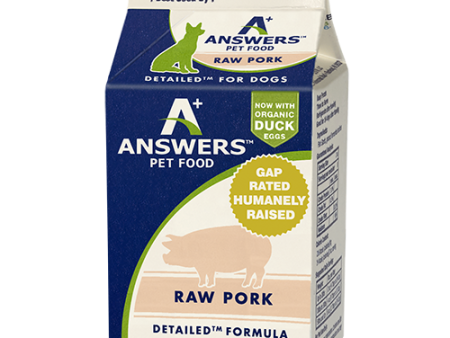 Answers - Detailed Pork - Raw Dog Food - Various Sizes (Local Delivery Only) Online