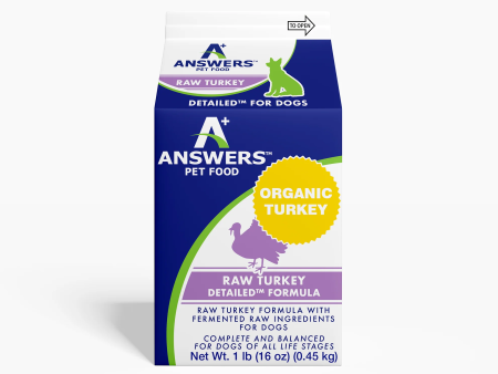 Answers - Detailed Turkey - Raw Dog Food - Various Sizes (Local Delivery Only) Supply