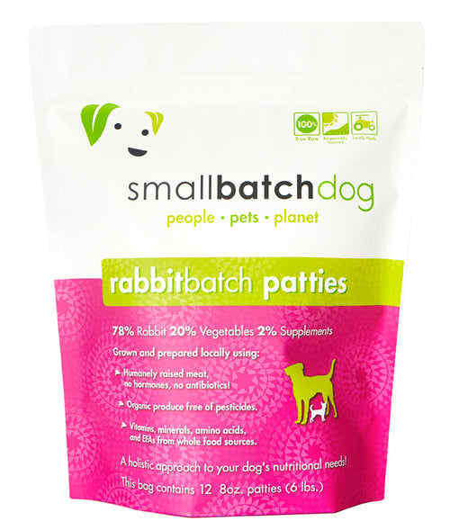 Small Batch - Frozen Rabbit Batch Patties - Raw Dog Food - 6 lb (Local Delivery Only) For Cheap