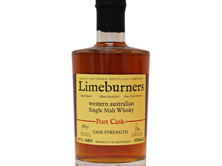 Limeburners Single Malt Whisky Port Cask Strength 61% (M748b) - 350ml on Sale