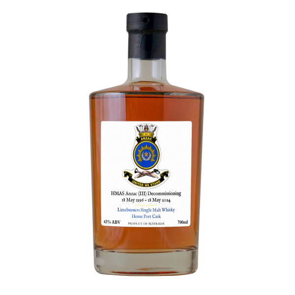 Limeburners Single Malt HMAS Anzac Home Port Cask Whisky 43% Supply