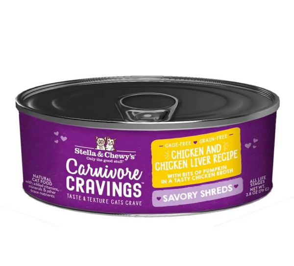 Stella & Chewy s - Carnivore Cravings Savory Shreds Chicken & Chicken Liver - Wet Cat Food - 2.8oz For Discount