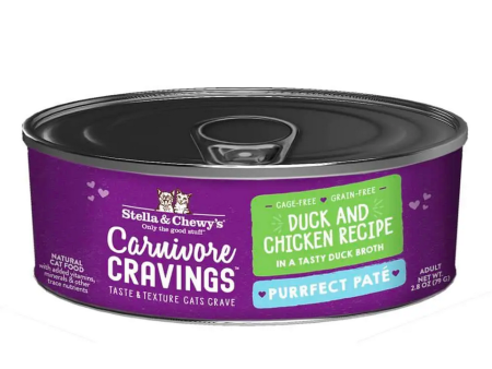 Stella & Chewy s - Carnivore Cravings Purrfect Paté Duck & Chicken - Wet Cat Food - 2.8oz Online now