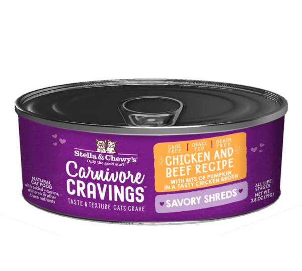 Stella & Chewy s - Carnivore Cravings Savory Shreds Chicken & Beef - Wet Cat Food - 2.8oz Sale