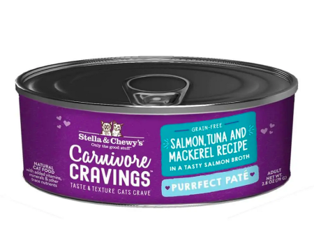 Stella & Chewy s - Carnivore Cravings Purrfect Paté Salmon, Tuna & Mackerel - Wet Cat Food - 2.8oz For Discount