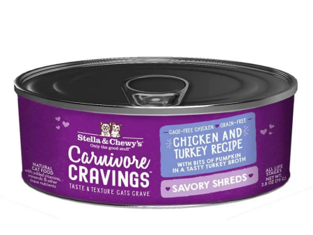 Stella & Chewy s - Carnivore Cravings Savory Shreds Chicken & Turkey - Wet Cat Food - 2.8oz Hot on Sale