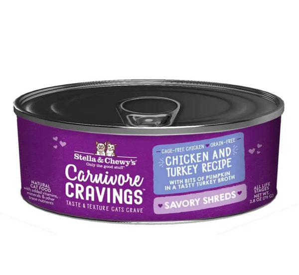 Stella & Chewy s - Carnivore Cravings Savory Shreds Chicken & Turkey - Wet Cat Food - 2.8oz Hot on Sale