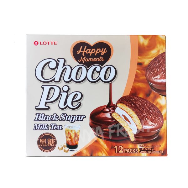 Choco Pie Black Sugar Milk Tea Flavor LOTTE 12*28g For Sale