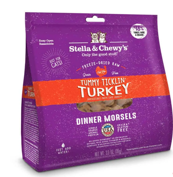 Stella & Chewy s - Tummy Ticklin’ Turkey Dinner Morsels - Freeze-Dried Cat Food - 18oz Online