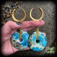 Turquoise ocean jasper ear weights-Gauged earrings Supply