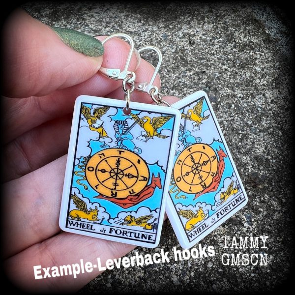 Wheel of Fortune tarot card earrings Discount