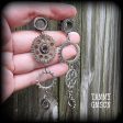 Steelpunk cog tunnel earrings-Steampunk earrings Discount