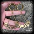 Ishtar tunnel earrings-Tribal tunnel dangles on Sale