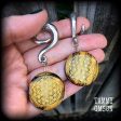 Tigers eye gemstone gauged earrings-Flower of life earrings For Discount