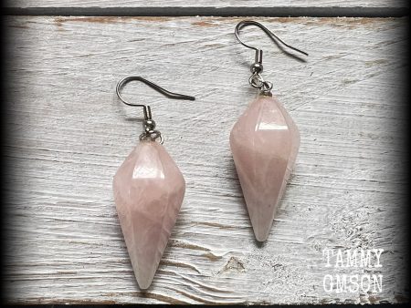 Rose Quartz earrings-Gemstone earrings Online now