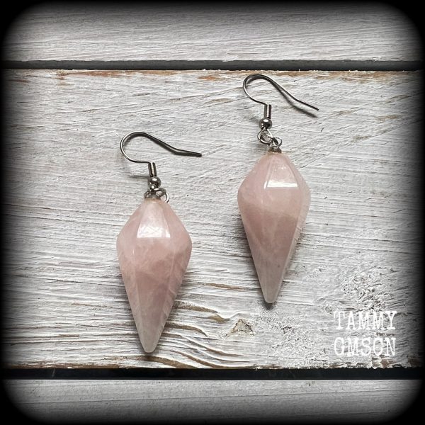 Rose Quartz earrings-Gemstone earrings Online now