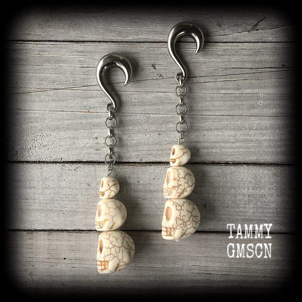 Skull ear weights-Halloween gauged earrings Discount