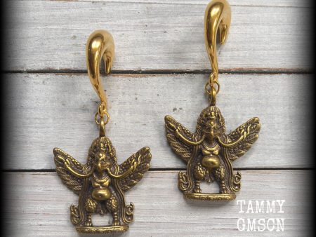 Garuda gauged earrings-Ear weights For Cheap