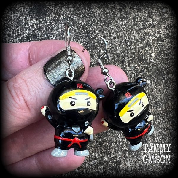 Ninja earrings-Kawaii earrings For Discount