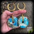 Turquoise ocean jasper ear weights-Gauged earrings Supply