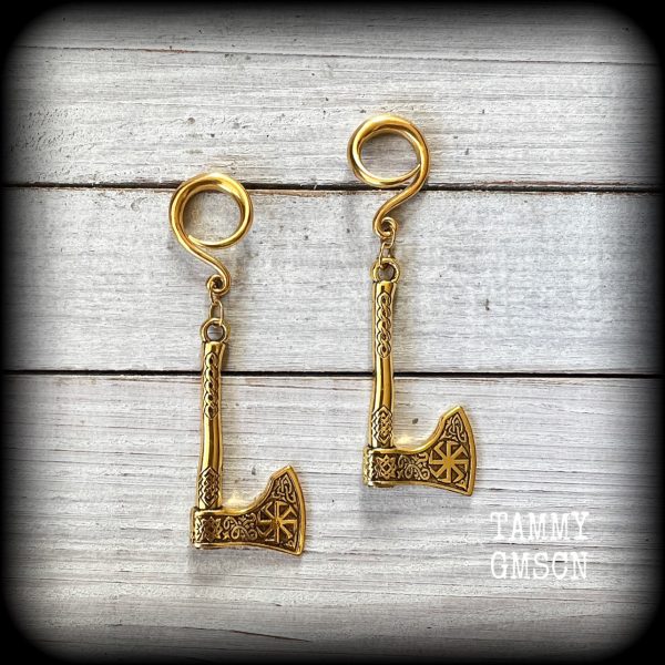 Viking axe gauged earrings on Sale