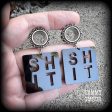 Swear word-Cuss word-Shit tunnel earrings Fashion